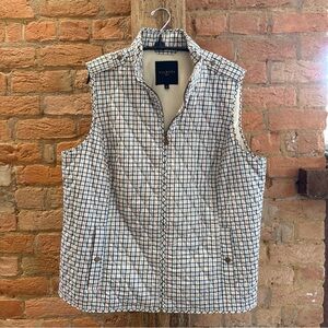 Talbots Plaid Vest in Blue White, and Orange women’s